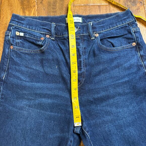 American Eagle Premium Ae77 Denim Straight Crop Ankle Button Fly Jeans Sz 10 - Picture 4 of 9
